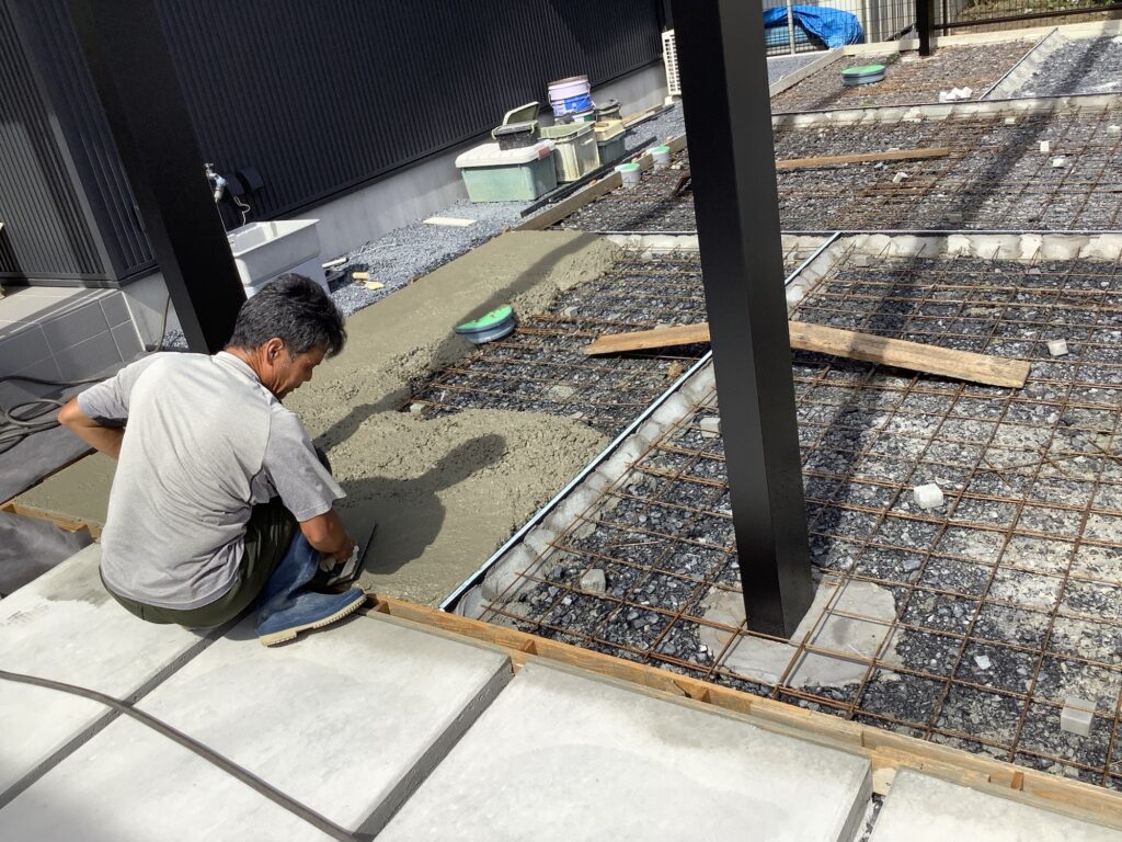 東海村　駐車場土間コン工事